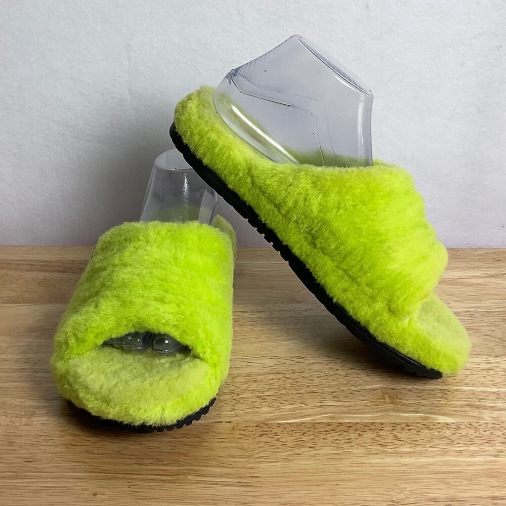 UGG Fluff You Slipper Bright Green 1117473 Mens 8 Womens 10 - Picture 2 of 14